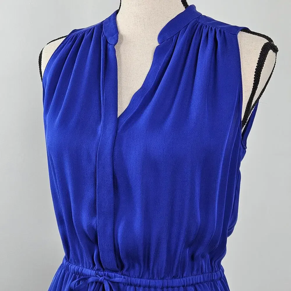 Aritzia Babaton Blue Silk Mini Dress Sleeveless With‎ Pockets | Women's Small